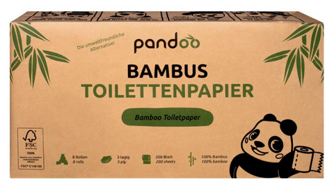 8 Rollen Bambus Toilettenpapier 200 Batt - 3-lagig