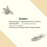 4x MAKRi Dattel Schokolade - Dunkel 72% - 425g