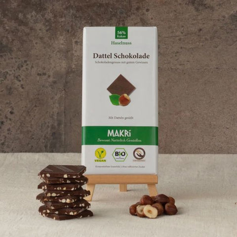 4x MAKRi Dattel Schokolade - Haselnuss 56% 425g