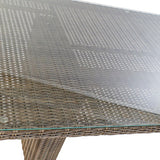 Tisch-Set mit 6 Stühlen -  Stahl, Rattan (7-teilig)