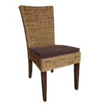 Esszimmer Stühle 6er Set Rattanstühle Wintergarten Korbstühle Cardine cabana Sitzkissen braun