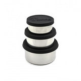 Runde Edelstahl Lunchbox schwarz